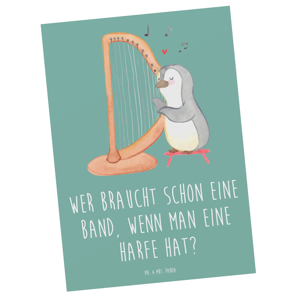 Postkarte Wer braucht schon eine Band, wenn man eine Harfe hat? Karte, Geburtstagskarte, Einladung, Einladungskarte, Geschenkkarte, Ansichtskarten, Ansichtskarte, Grußkarte, Dankeskarte, Einladungskarten Geburtstag, Einladung Geburtstag, Postkarte, Instrumente, Geschenke Musiker, Musikliebhaber
