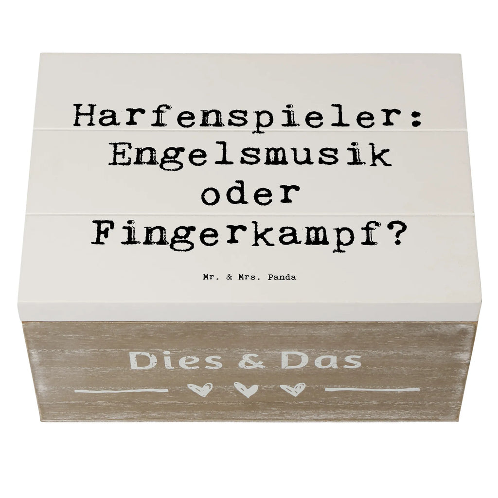 Wooden chest Saying Harfenspieler: Engelsmusik oder Fingerkampf? XXL, Geschenkdose, Truhe, Kiste, Schatulle, Geschenkbox, Dekokiste, Erinnerungskiste, Holzkiste, Erinnerungsbox, Aufbewahrungsbox, Schatzkiste, Instrumente, Geschenke Musiker, Musikliebhaber