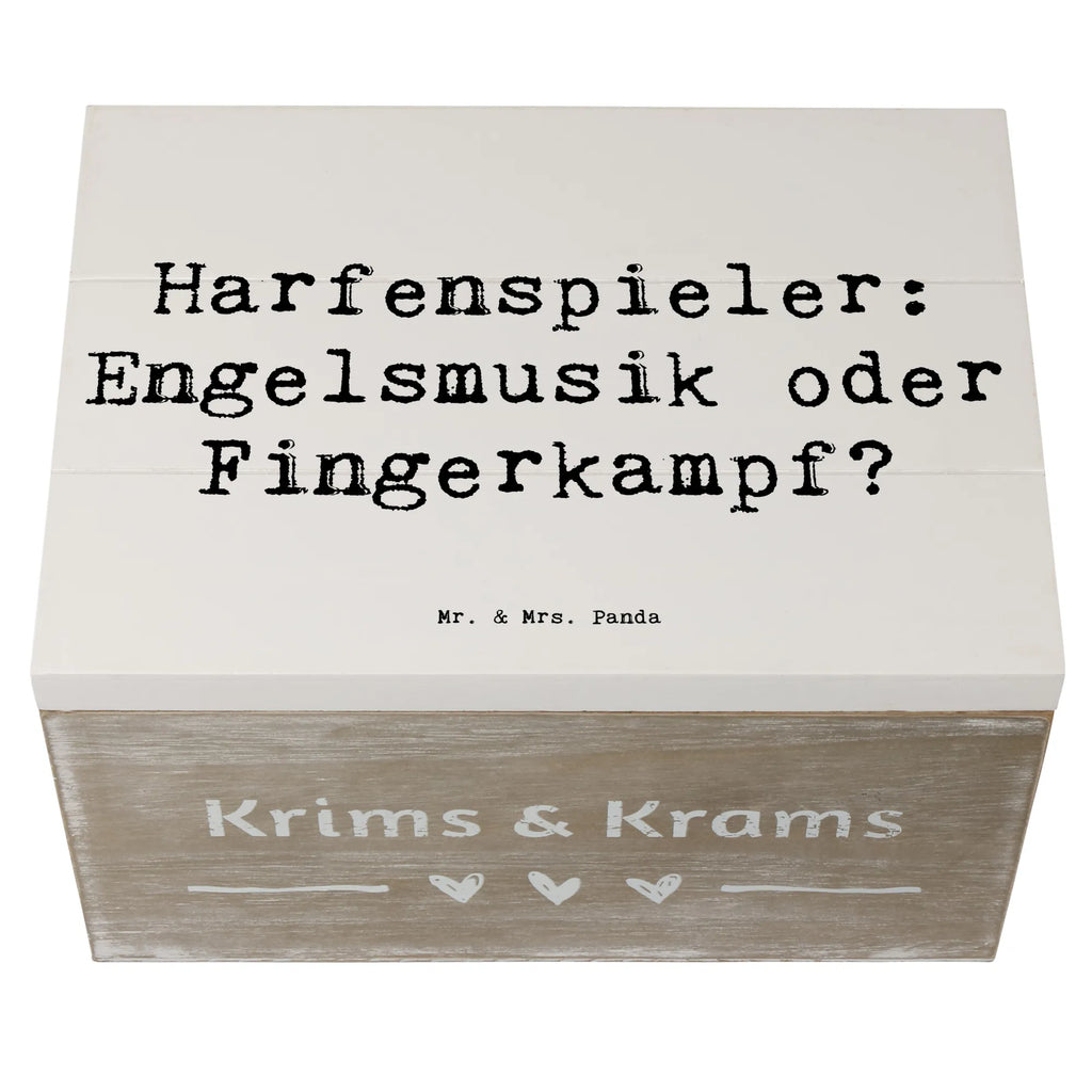 Wooden chest Saying Harfenspieler: Engelsmusik oder Fingerkampf? XXL, Geschenkdose, Truhe, Kiste, Schatulle, Geschenkbox, Dekokiste, Erinnerungskiste, Holzkiste, Erinnerungsbox, Aufbewahrungsbox, Schatzkiste, Instrumente, Geschenke Musiker, Musikliebhaber