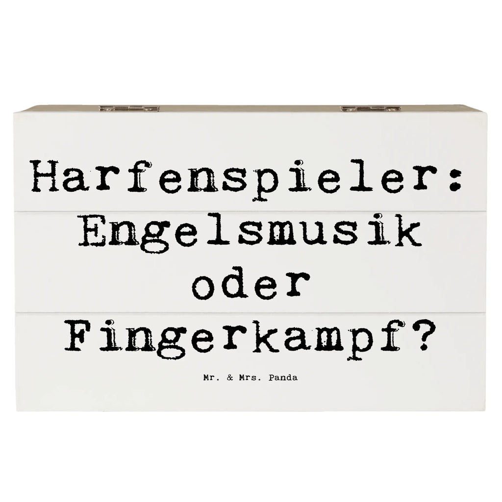 Wooden chest Saying Harfenspieler: Engelsmusik oder Fingerkampf? XXL, Geschenkdose, Truhe, Kiste, Schatulle, Geschenkbox, Dekokiste, Erinnerungskiste, Holzkiste, Erinnerungsbox, Aufbewahrungsbox, Schatzkiste, Instrumente, Geschenke Musiker, Musikliebhaber