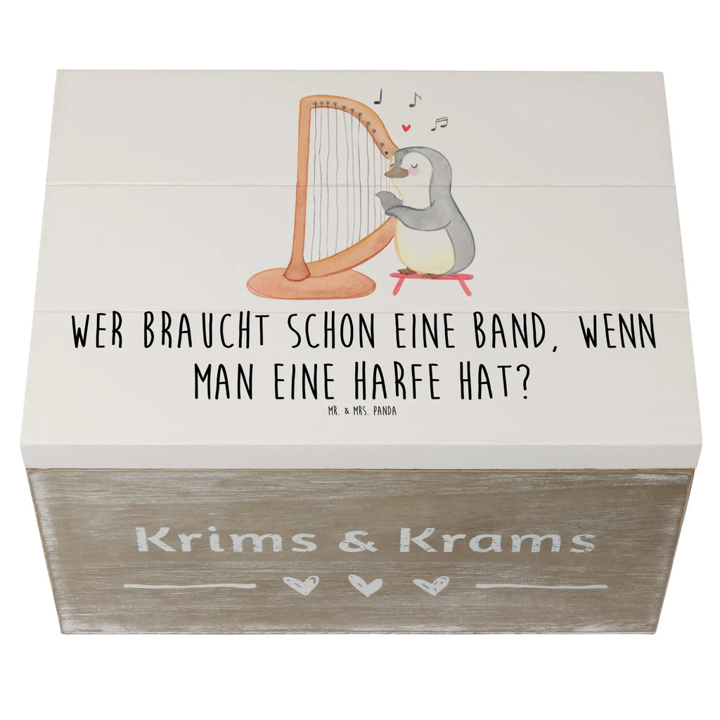 Holzkiste Wer braucht schon eine Band, wenn man eine Harfe hat? Schatzkiste, Geschenkbox, Truhe, XXL, Dekokiste, Aufbewahrungsbox, Holzkiste, Kiste, Schatulle, Erinnerungskiste, Geschenkdose, Erinnerungsbox, Instrumente, Geschenke Musiker, Musikliebhaber