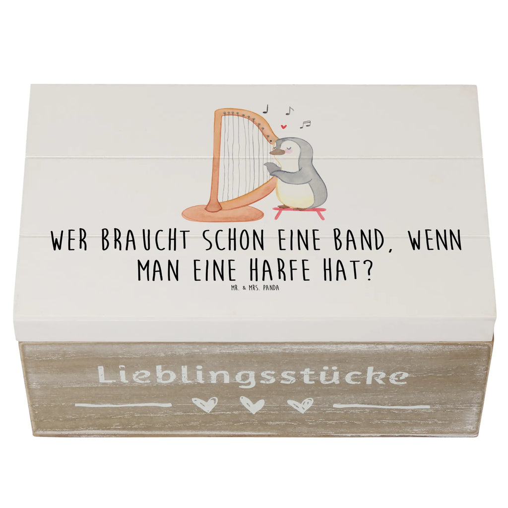 Holzkiste Wer braucht schon eine Band, wenn man eine Harfe hat? Schatzkiste, Geschenkbox, Truhe, XXL, Dekokiste, Aufbewahrungsbox, Holzkiste, Kiste, Schatulle, Erinnerungskiste, Geschenkdose, Erinnerungsbox, Instrumente, Geschenke Musiker, Musikliebhaber
