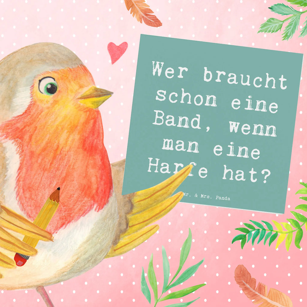 Deluxe Card Saying Wer braucht schon eine Band, wenn man eine Harfe hat? Karte, Hochwertige Klappkarte, Grußkarte, Glückwunschkarte, Klappkarte, Hochwertige Grußkarte, Einladungskarte, Geburtstagskarte, Hochzeitskarte, Instrumente, Geschenke Musiker, Musikliebhaber