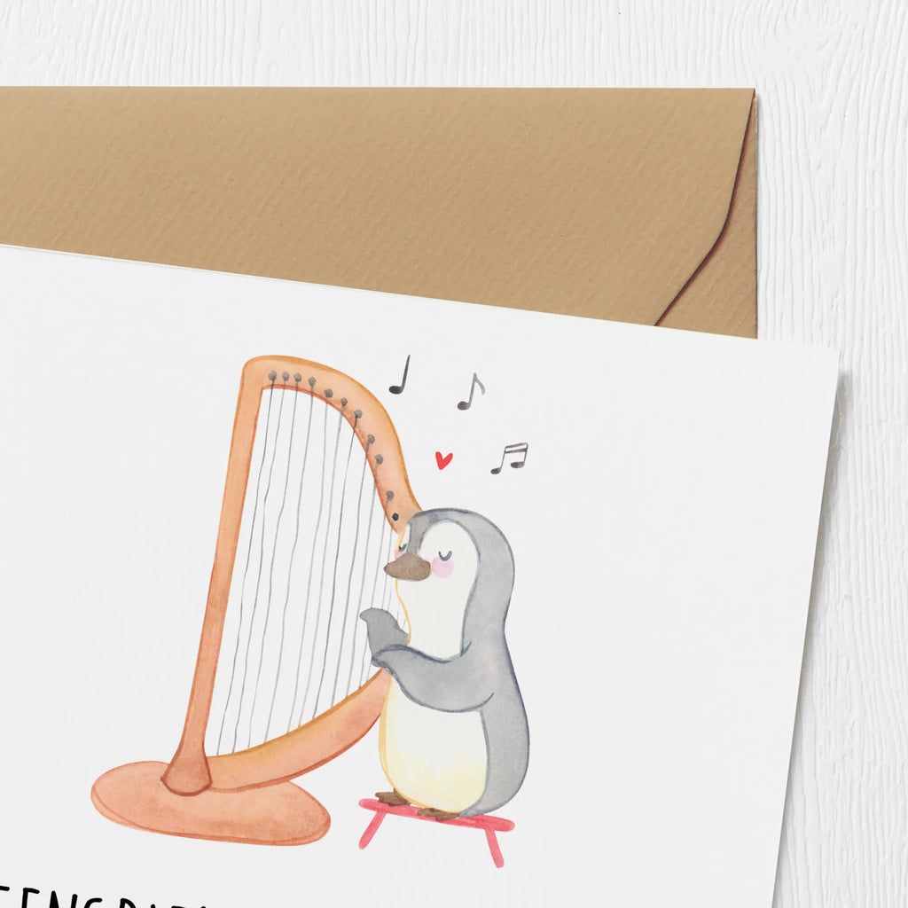 Deluxe Karte Harfe Melodien Einladungskarte, Geburtstagskarte, Hochzeitskarte, Hochwertige Klappkarte, Klappkarte, Grußkarte, Glückwunschkarte, Hochwertige Grußkarte, Karte, Instrumente, Geschenke Musiker, Musikliebhaber