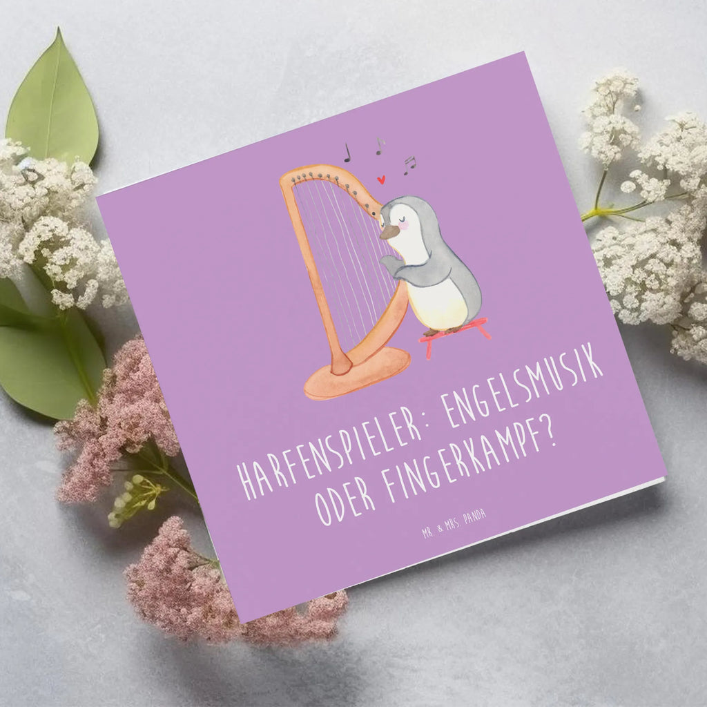 Deluxe Karte Harfe Melodien Einladungskarte, Geburtstagskarte, Hochzeitskarte, Hochwertige Klappkarte, Klappkarte, Grußkarte, Glückwunschkarte, Hochwertige Grußkarte, Karte, Instrumente, Geschenke Musiker, Musikliebhaber