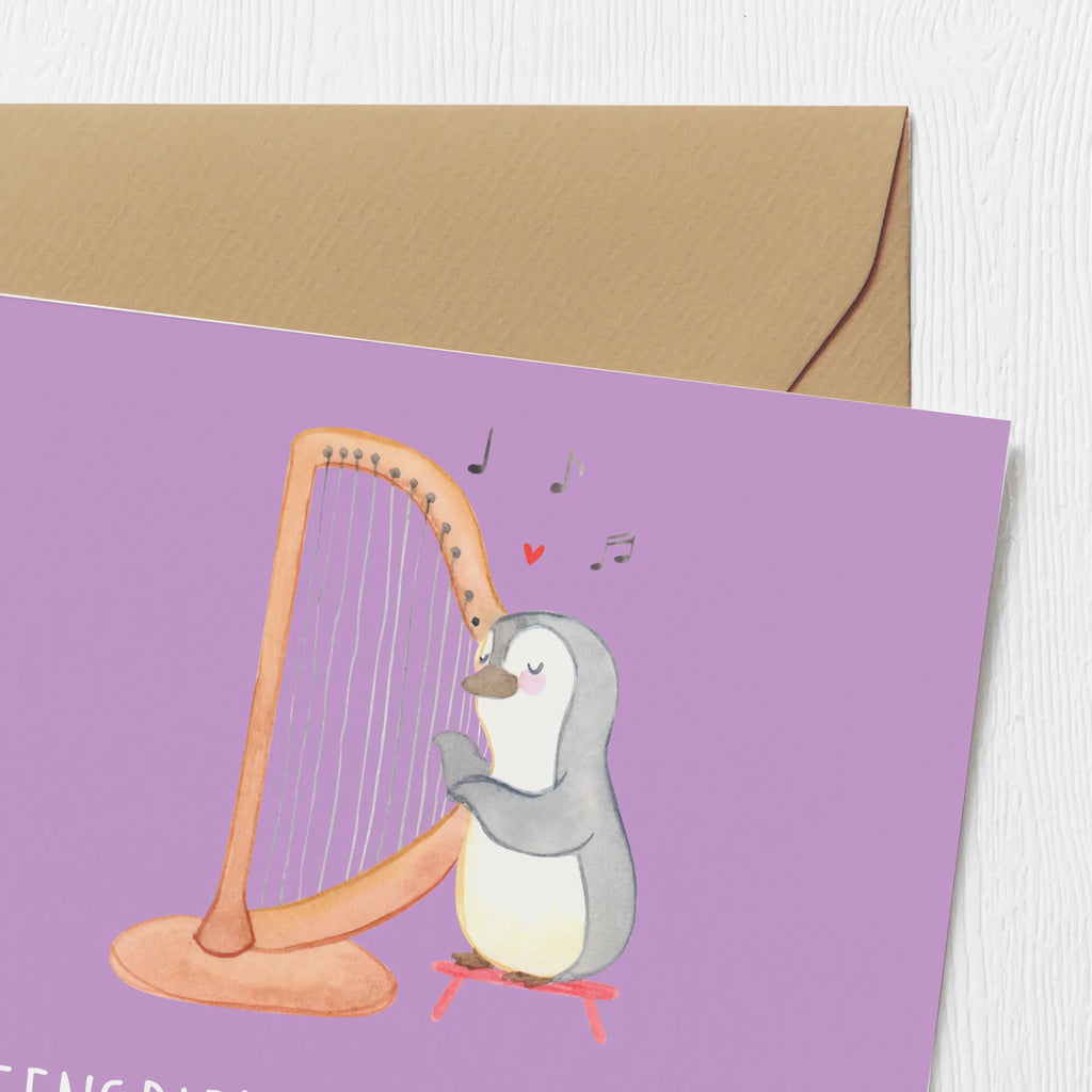 Deluxe Karte Harfe Melodien Einladungskarte, Geburtstagskarte, Hochzeitskarte, Hochwertige Klappkarte, Klappkarte, Grußkarte, Glückwunschkarte, Hochwertige Grußkarte, Karte, Instrumente, Geschenke Musiker, Musikliebhaber