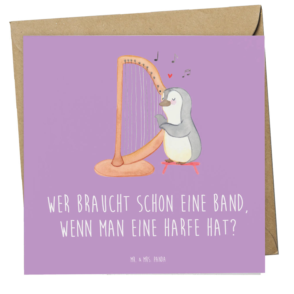 Deluxe Karte Wer braucht schon eine Band, wenn man eine Harfe hat? Hochzeitskarte, Karte, Hochwertige Grußkarte, Hochwertige Klappkarte, Grußkarte, Glückwunschkarte, Geburtstagskarte, Einladungskarte, Klappkarte, Instrumente, Geschenke Musiker, Musikliebhaber