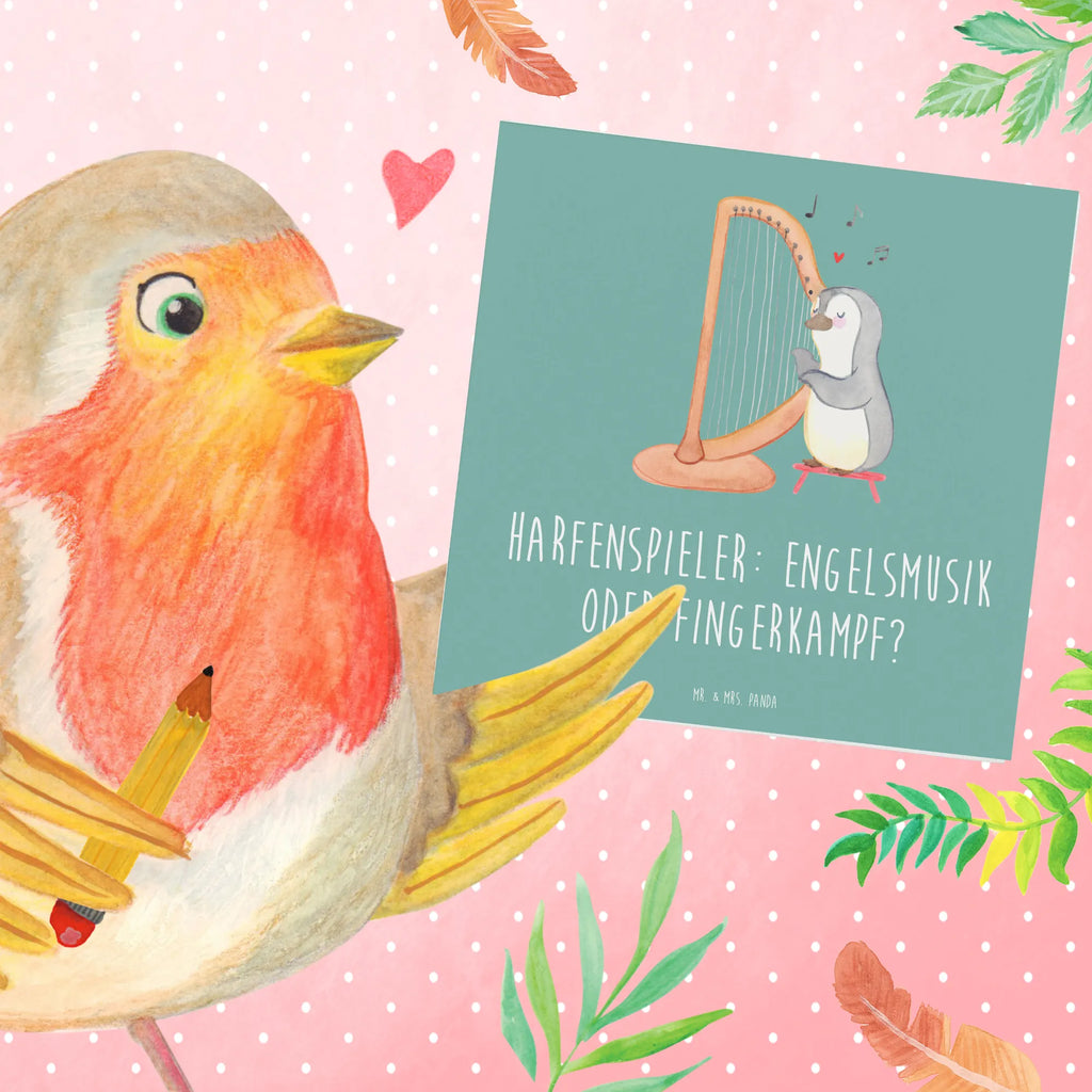 Deluxe Karte Harfe Melodien Einladungskarte, Geburtstagskarte, Hochzeitskarte, Hochwertige Klappkarte, Klappkarte, Grußkarte, Glückwunschkarte, Hochwertige Grußkarte, Karte, Instrumente, Geschenke Musiker, Musikliebhaber