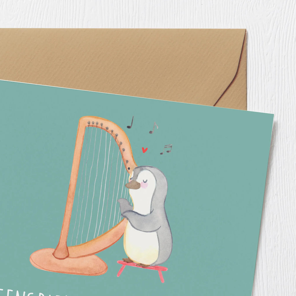 Deluxe Karte Harfe Melodien Einladungskarte, Geburtstagskarte, Hochzeitskarte, Hochwertige Klappkarte, Klappkarte, Grußkarte, Glückwunschkarte, Hochwertige Grußkarte, Karte, Instrumente, Geschenke Musiker, Musikliebhaber