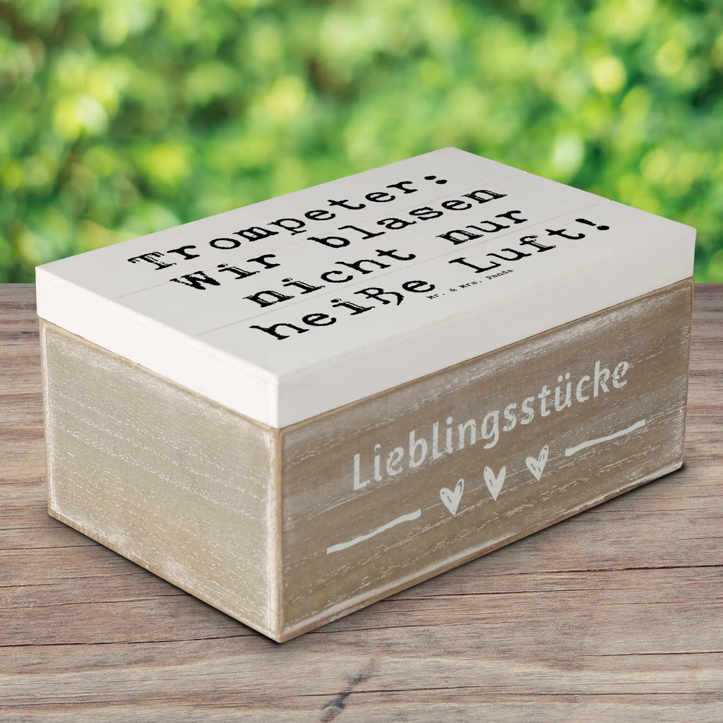 Holzkiste Spruch Trompete Kunst Schatulle, Geschenkdose, Erinnerungskiste, Kiste, Erinnerungsbox, Holzkiste, XXL, Dekokiste, Geschenkbox, Schatzkiste, Truhe, Aufbewahrungsbox, Instrumente, Geschenke Musiker, Musikliebhaber