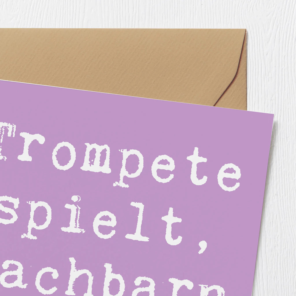 Deluxe Karte Spruch Trompete Freude Glückwunschkarte, Grußkarte, Hochzeitskarte, Karte, Klappkarte, Geburtstagskarte, Hochwertige Klappkarte, Hochwertige Grußkarte, Einladungskarte, Instrumente, Geschenke Musiker, Musikliebhaber