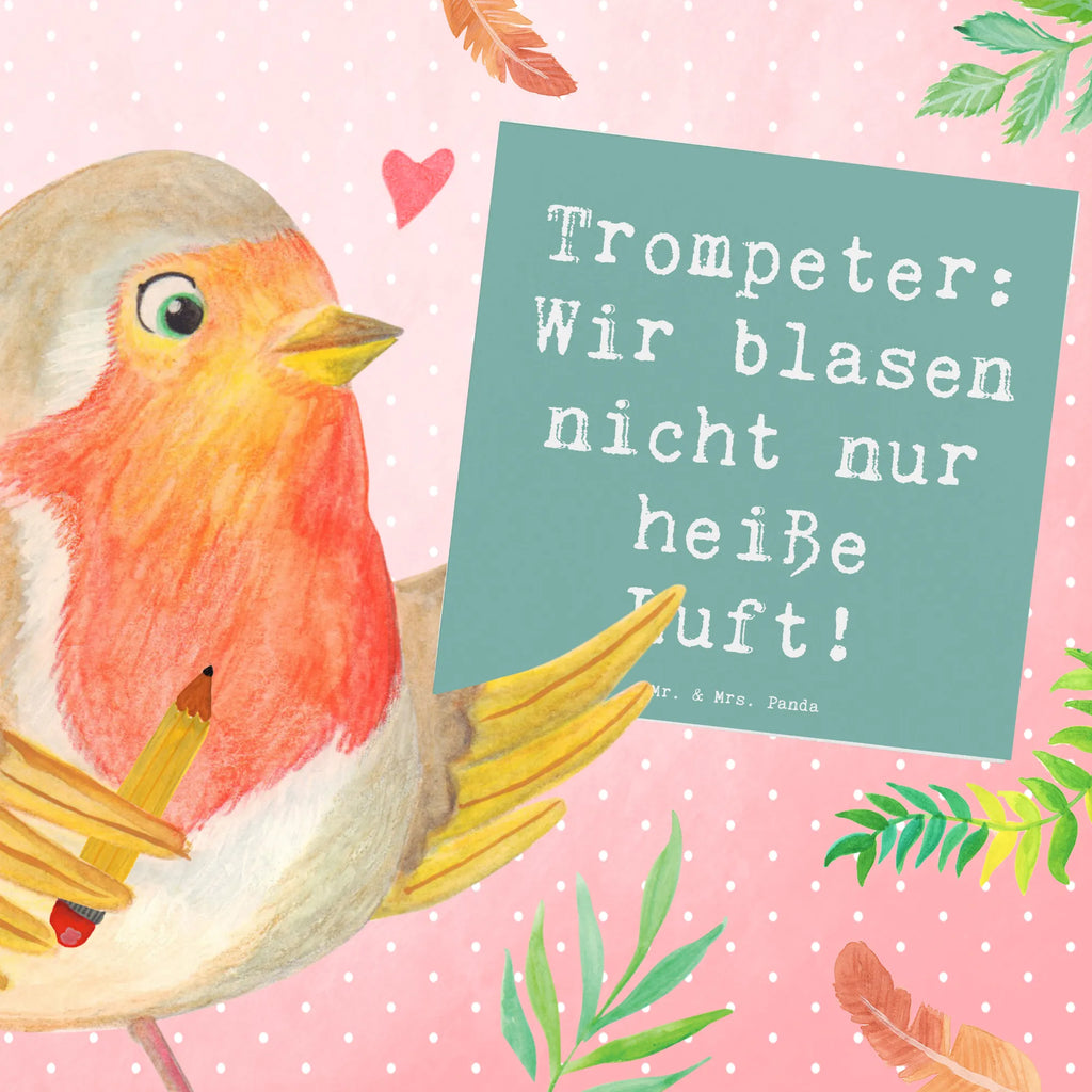 Deluxe Card Saying Trompeter: Wir blasen nicht nur heiße Luft! Hochzeitskarte, Hochwertige Grußkarte, Grußkarte, Karte, Glückwunschkarte, Klappkarte, Geburtstagskarte, Einladungskarte, Hochwertige Klappkarte, Instrumente, Geschenke Musiker, Musikliebhaber