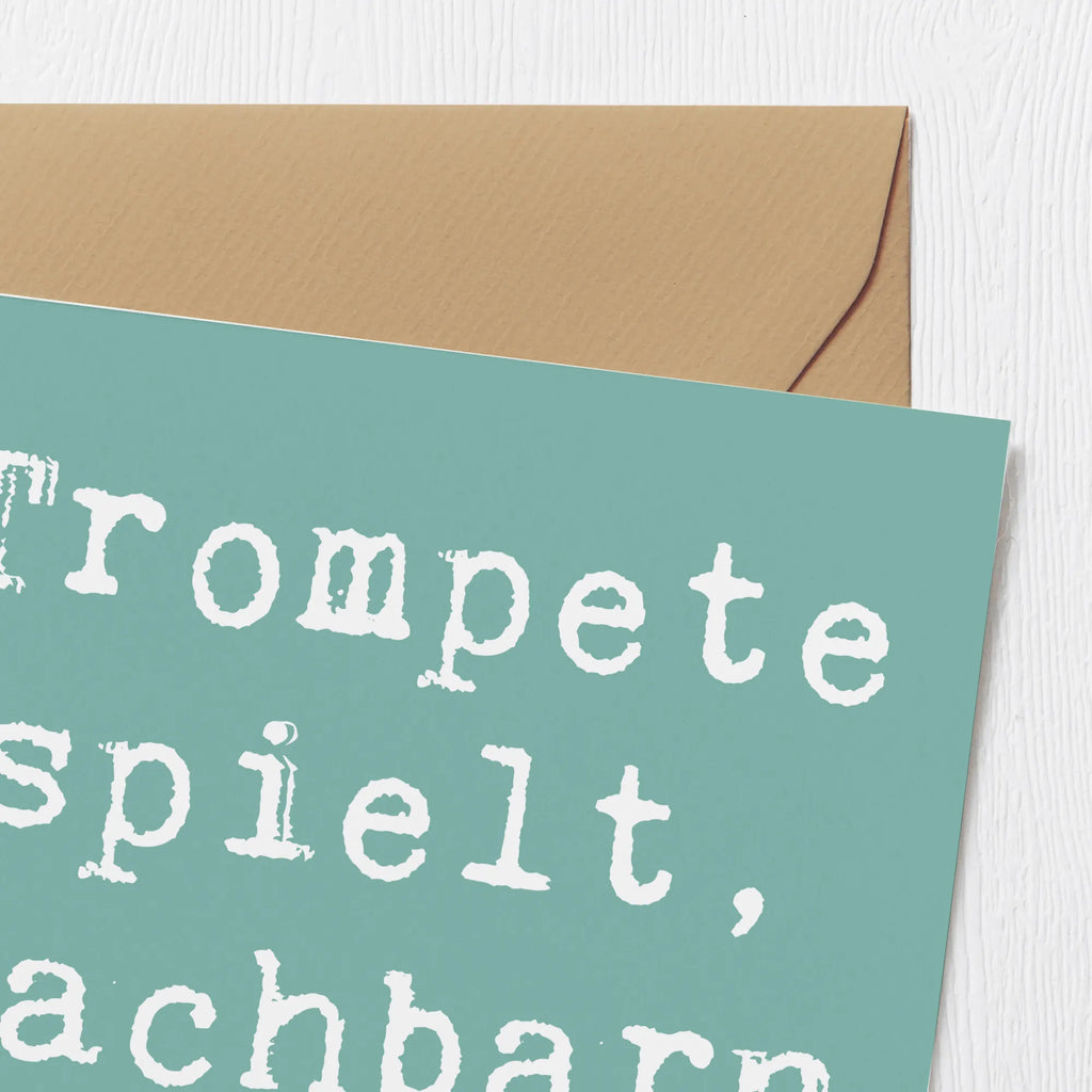 Deluxe Karte Spruch Trompete Freude Glückwunschkarte, Grußkarte, Hochzeitskarte, Karte, Klappkarte, Geburtstagskarte, Hochwertige Klappkarte, Hochwertige Grußkarte, Einladungskarte, Instrumente, Geschenke Musiker, Musikliebhaber