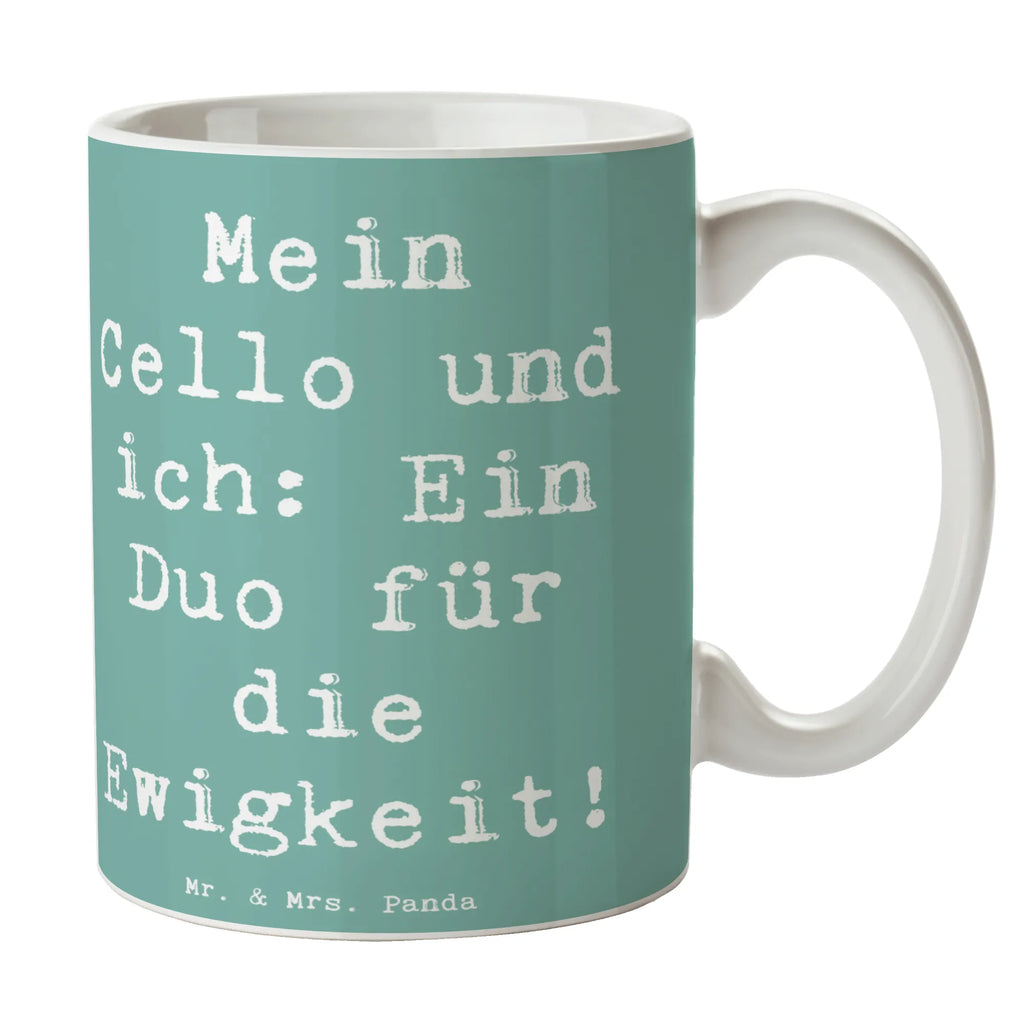 Tasse Spruch Cello Duo Tasse mit Motiven, Tasse, Teetasse, Geschenktasse, Bürotasse, Tasse mit Zitaten, Keramiktasse, Porzellantasse, Kaffeetasse, Instrumente, Geschenke Musiker, Musikliebhaber