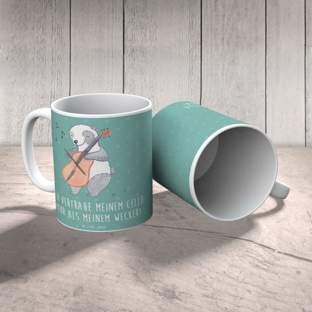 Tasse Cello Vertrauen Bürotasse, Keramiktasse, Teetasse, Kaffeetasse, Tasse mit Motiven, Porzellantasse, Geschenktasse, Tasse, Tasse mit Zitaten, Instrumente, Geschenke Musiker, Musikliebhaber