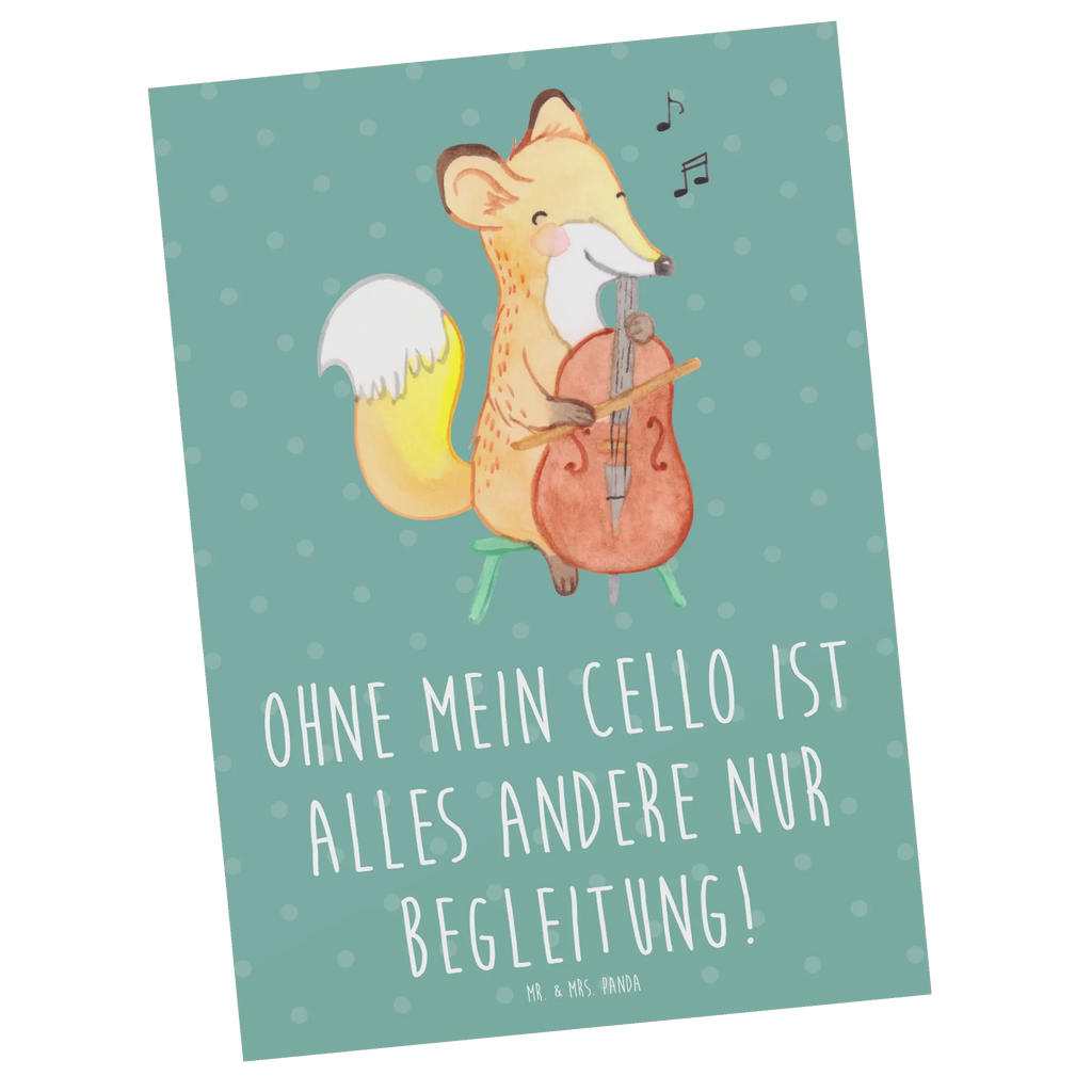 Postcard Ohne mein Cello ist alles andere nur Begleitung! Dankeskarte, Geschenkkarte, Karte, Einladungskarte, Einladungskarten Geburtstag, Ansichtskarten, Einladung, Einladung Geburtstag, Grußkarte, Geburtstagskarte, Ansichtskarte, Postkarte, Instrumente, Geschenke Musiker, Musikliebhaber