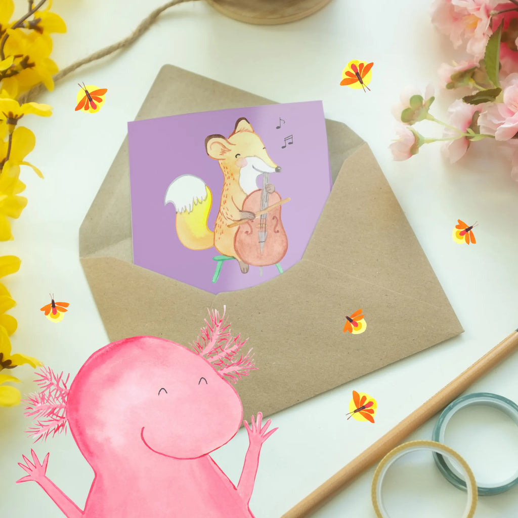 Greetings card Warnung: Kann jederzeit über Cellos schwärmen! Grußkarte, Klappkarte, Hochzeitskarte, Ansichtskarten, Karte, Einladungskarte, Glückwunschkarte, Geburtstagskarte, Instrumente, Geschenke Musiker, Musikliebhaber