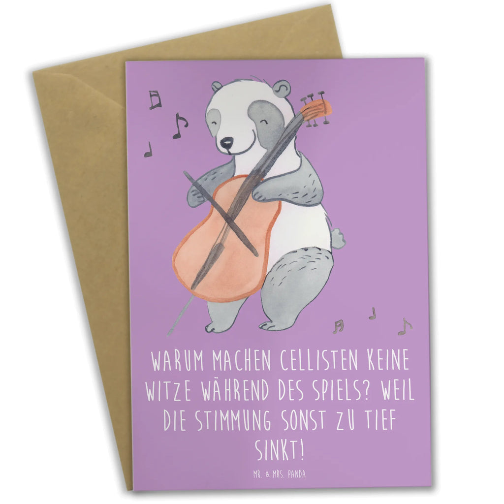 Greetings card Warum machen Cellisten keine Witze während des Spiels? Weil die Stimmung sonst zu tief sinkt! Glückwunschkarte, Hochzeitskarte, Klappkarte, Einladungskarte, Ansichtskarten, Geburtstagskarte, Grußkarte, Karte, Instrumente, Geschenke Musiker, Musikliebhaber