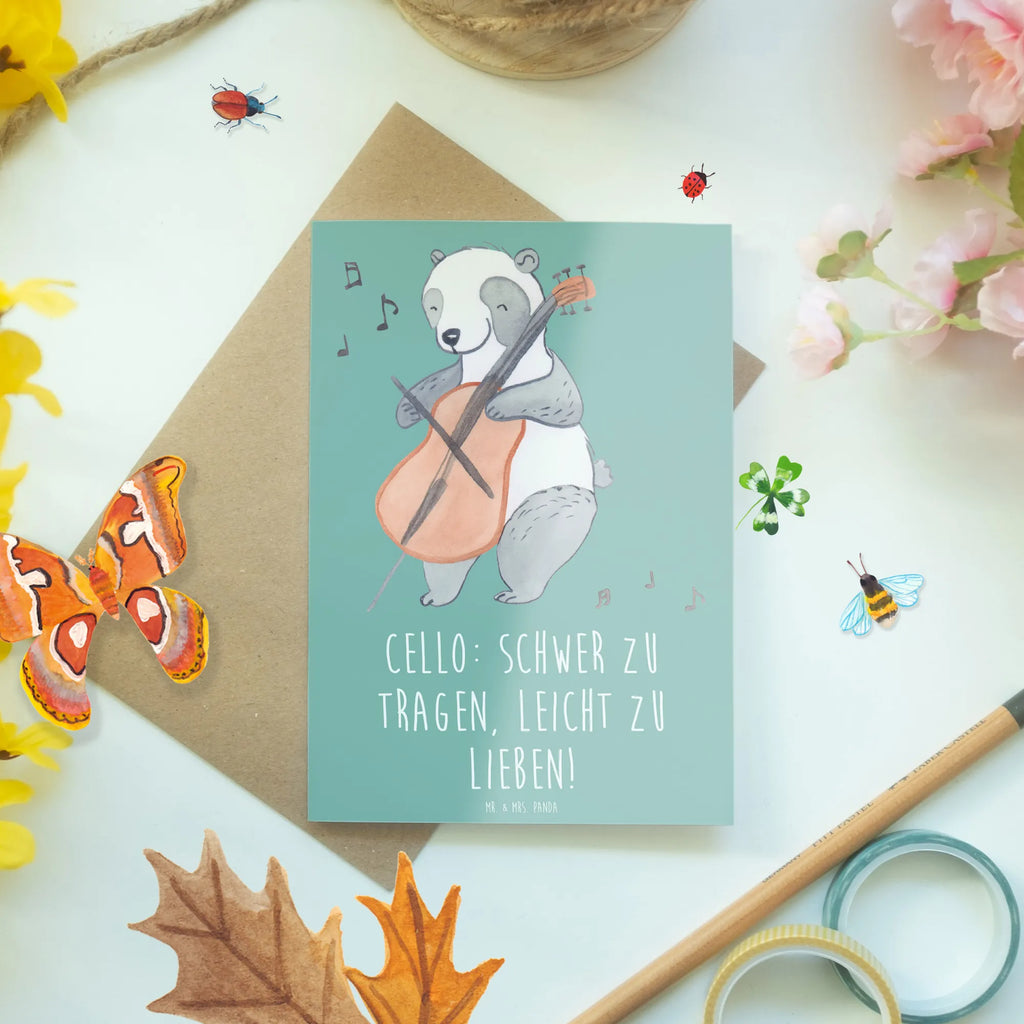 Greetings card Cello: Schwer zu tragen, leicht zu lieben! Grußkarte, Karte, Geburtstagskarte, Glückwunschkarte, Einladungskarte, Klappkarte, Ansichtskarten, Hochzeitskarte, Instrumente, Geschenke Musiker, Musikliebhaber