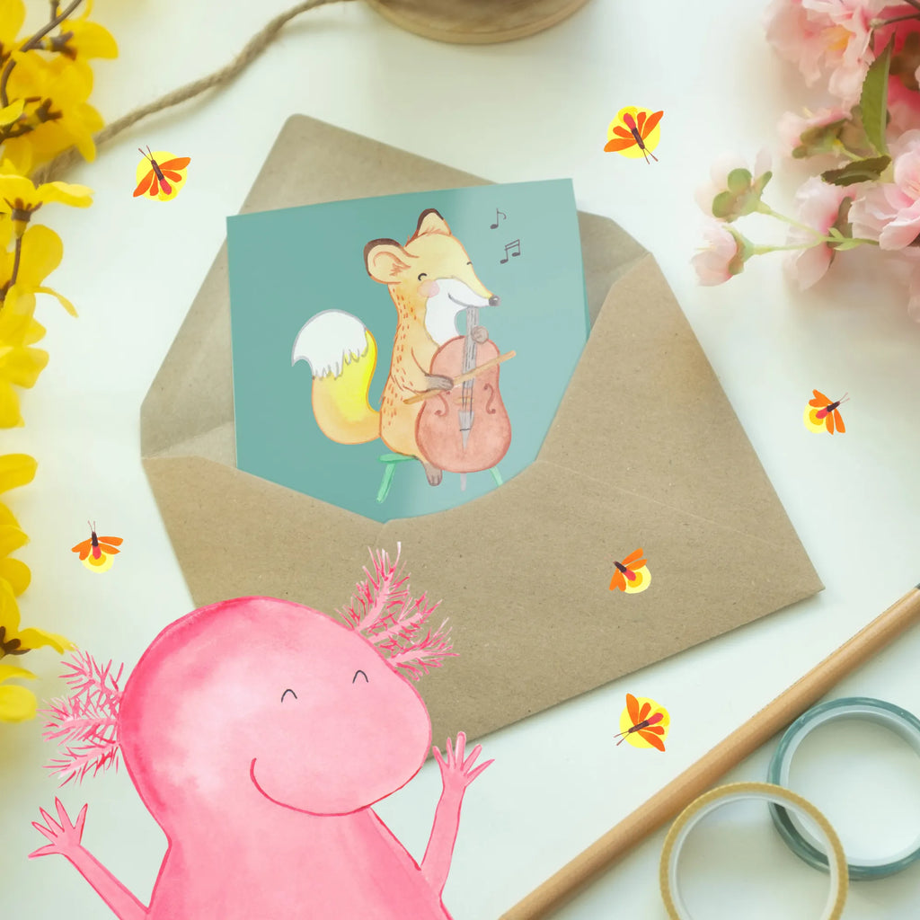 Greetings card Warnung: Kann jederzeit über Cellos schwärmen! Grußkarte, Klappkarte, Hochzeitskarte, Ansichtskarten, Karte, Einladungskarte, Glückwunschkarte, Geburtstagskarte, Instrumente, Geschenke Musiker, Musikliebhaber