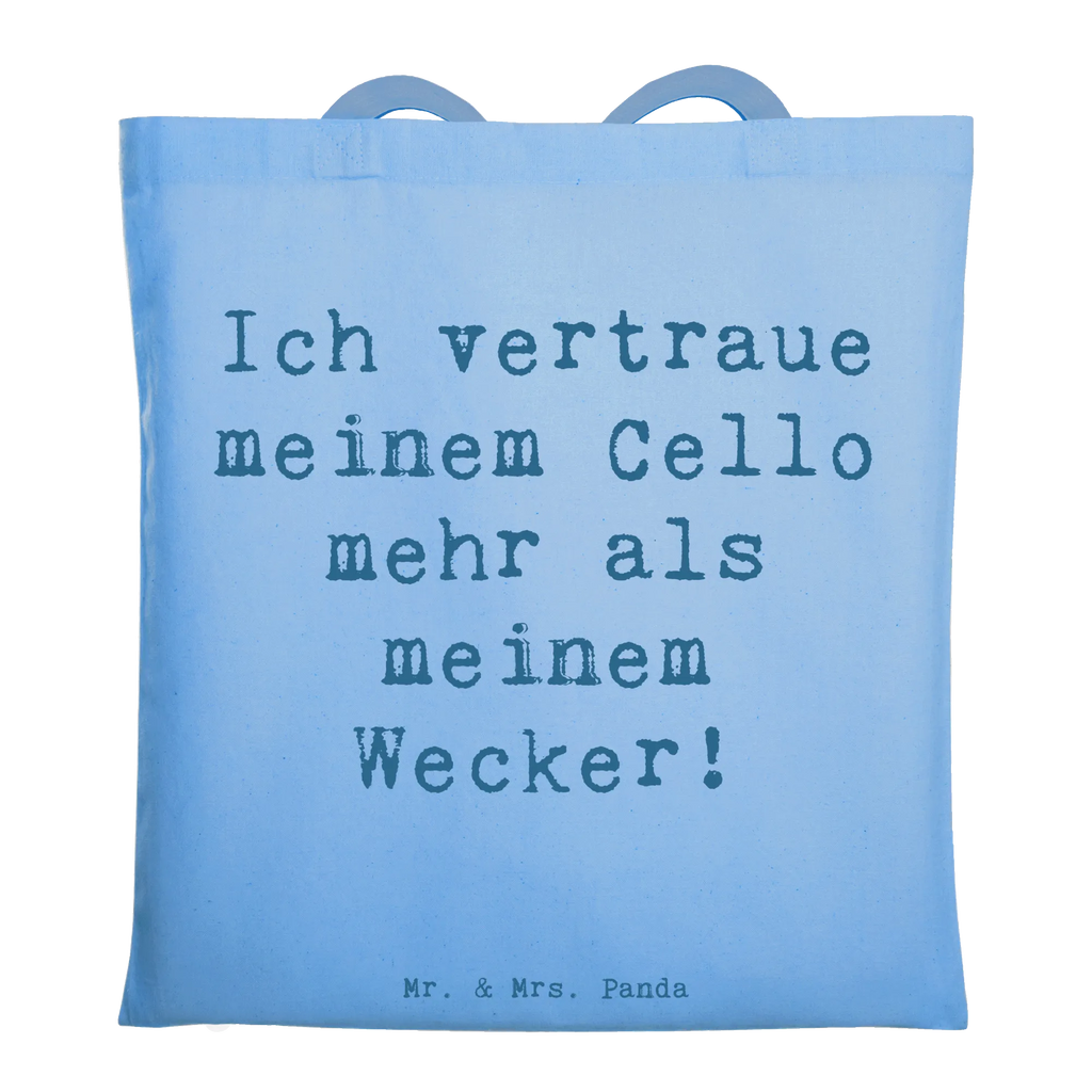 Tragetasche Ich vertraue meinem Cello mehr als meinem Wecker - Cello Humor Beuteltasche, Beutel, Einkaufstasche, Jutebeutel, Stoffbeutel, Tasche, Shopper, Umhängetasche, Strandtasche, Schultertasche, Stofftasche, Tragetasche, Badetasche, Jutetasche, Einkaufstüte, Laptoptasche, Instrumente, Geschenke Musiker, Musikliebhaber