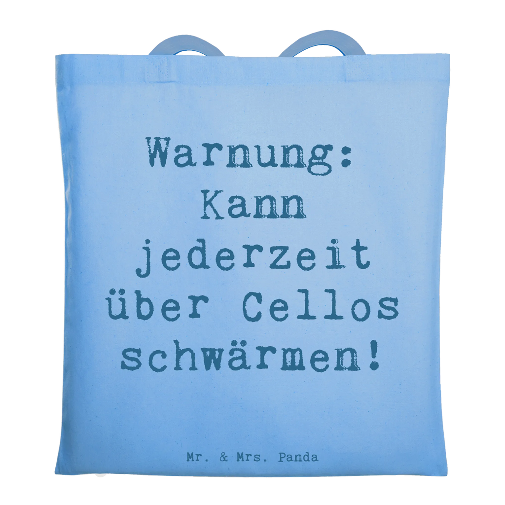 Tragetasche Warnung: Kann jederzeit über Cellos schwärmen - Cello Begeisterung Beuteltasche, Beutel, Einkaufstasche, Jutebeutel, Stoffbeutel, Tasche, Shopper, Umhängetasche, Strandtasche, Schultertasche, Stofftasche, Tragetasche, Badetasche, Jutetasche, Einkaufstüte, Laptoptasche, Instrumente, Geschenke Musiker, Musikliebhaber