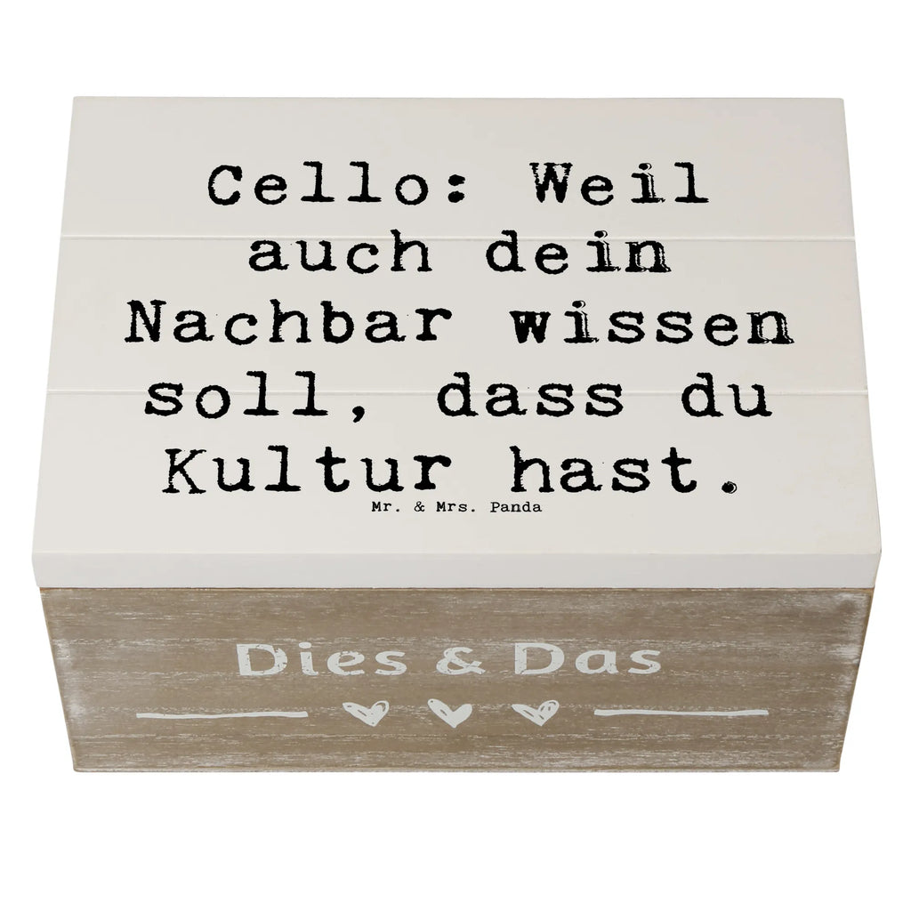 Wooden chest Saying Cello: Weil auch dein Nachbar wissen soll, dass du Kultur hast. Schatulle, Kiste, Schatzkiste, Geschenkdose, Erinnerungskiste, Aufbewahrungsbox, Truhe, Geschenkbox, Erinnerungsbox, Dekokiste, Holzkiste, XXL, Instrumente, Geschenke Musiker, Musikliebhaber