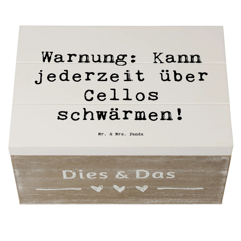 Wooden chest Saying Warnung: Kann jederzeit über Cellos schwärmen! Holzkiste, Geschenkdose, Dekokiste, Erinnerungskiste, Aufbewahrungsbox, Schatulle, Geschenkbox, Schatzkiste, Erinnerungsbox, Truhe, XXL, Kiste, Instrumente, Geschenke Musiker, Musikliebhaber