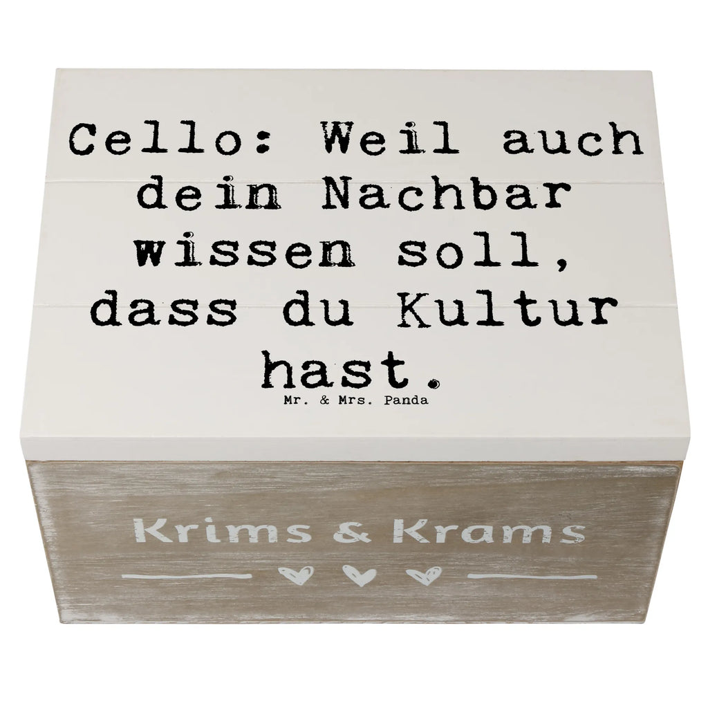 Wooden chest Saying Cello: Weil auch dein Nachbar wissen soll, dass du Kultur hast. Schatulle, Kiste, Schatzkiste, Geschenkdose, Erinnerungskiste, Aufbewahrungsbox, Truhe, Geschenkbox, Erinnerungsbox, Dekokiste, Holzkiste, XXL, Instrumente, Geschenke Musiker, Musikliebhaber