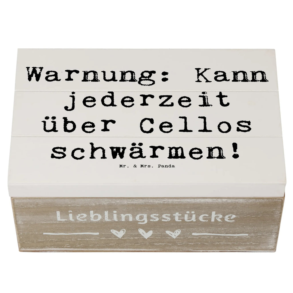 Wooden chest Saying Warnung: Kann jederzeit über Cellos schwärmen! Holzkiste, Geschenkdose, Dekokiste, Erinnerungskiste, Aufbewahrungsbox, Schatulle, Geschenkbox, Schatzkiste, Erinnerungsbox, Truhe, XXL, Kiste, Instrumente, Geschenke Musiker, Musikliebhaber
