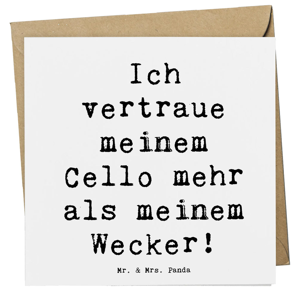 Deluxe Card Saying Ich vertraue meinem Cello mehr als meinem Wecker! Einladungskarte, Hochwertige Klappkarte, Geburtstagskarte, Glückwunschkarte, Hochwertige Grußkarte, Grußkarte, Hochzeitskarte, Karte, Klappkarte, Instrumente, Geschenke Musiker, Musikliebhaber