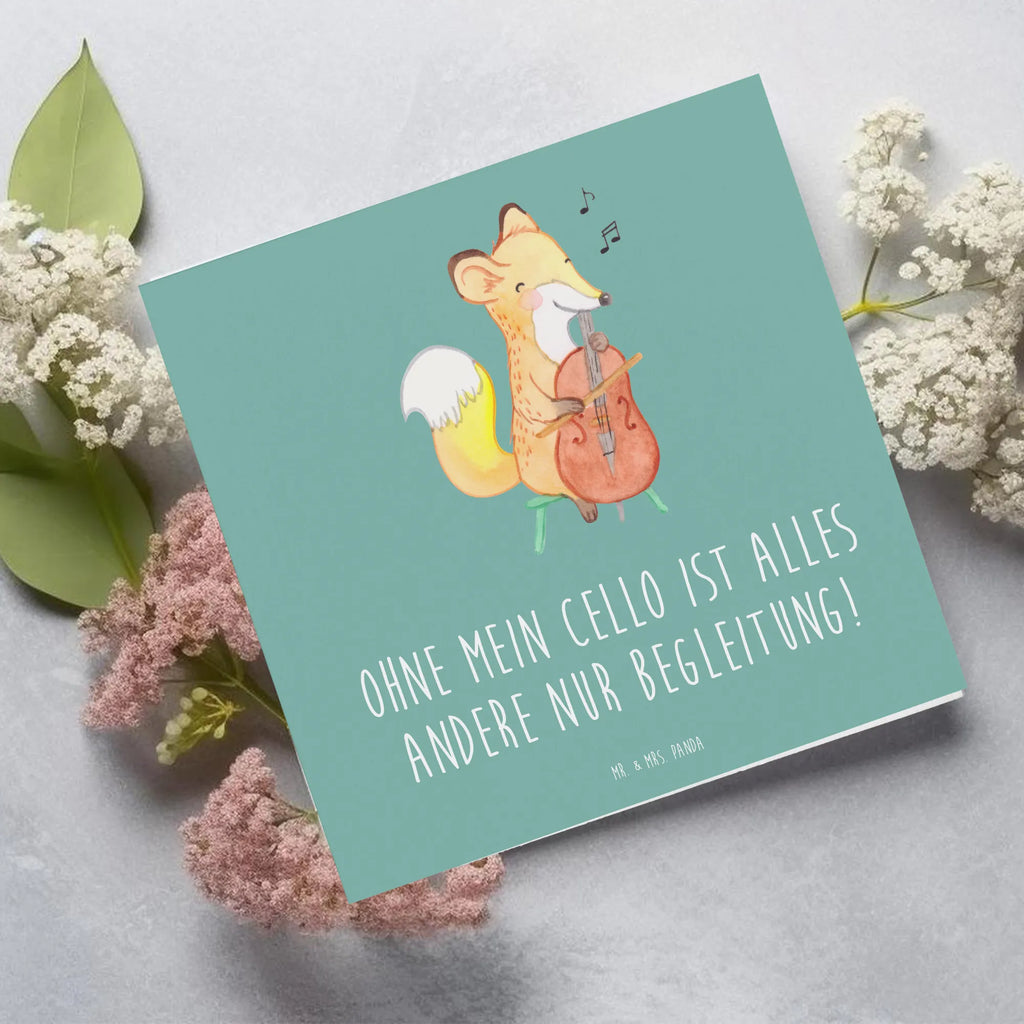 Deluxe Card Ohne mein Cello ist alles andere nur Begleitung! Geburtstagskarte, Hochzeitskarte, Hochwertige Grußkarte, Klappkarte, Karte, Glückwunschkarte, Einladungskarte, Grußkarte, Hochwertige Klappkarte, Instrumente, Geschenke Musiker, Musikliebhaber
