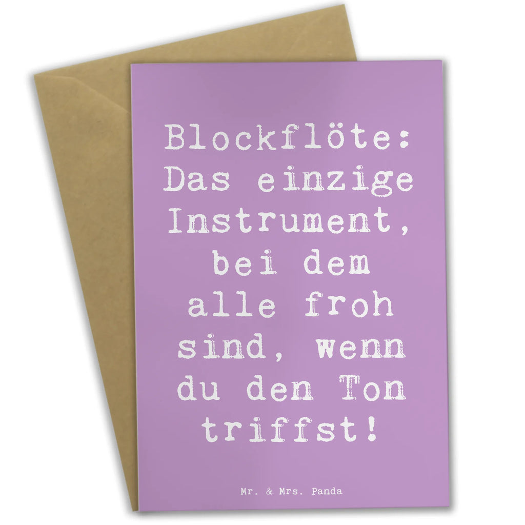 Grußkarte Spruch Blockflöte Freude Einladungskarte, Ansichtskarten, Klappkarte, Grußkarte, Hochzeitskarte, Glückwunschkarte, Karte, Geburtstagskarte, Instrumente, Geschenke Musiker, Musikliebhaber