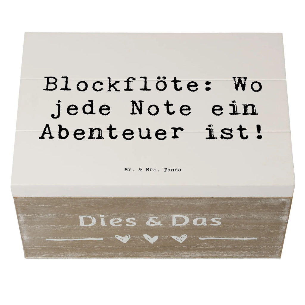 Wooden chest Saying Blockflöte: Wo jede Note ein Abenteuer ist! Erinnerungsbox, Holzkiste, Erinnerungskiste, XXL, Schatzkiste, Geschenkbox, Truhe, Dekokiste, Schatulle, Kiste, Geschenkdose, Aufbewahrungsbox, Instrumente, Geschenke Musiker, Musikliebhaber