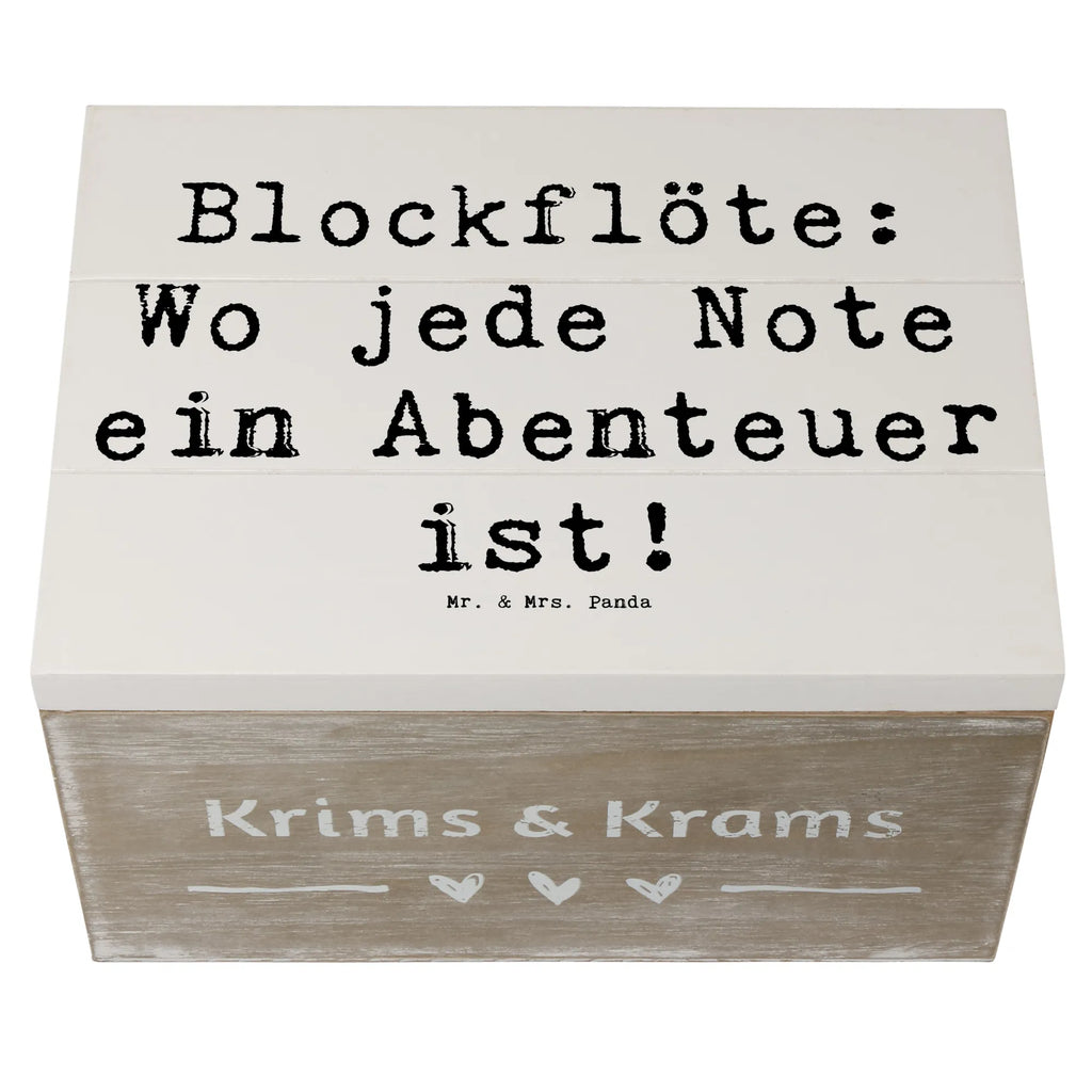 Wooden chest Saying Blockflöte: Wo jede Note ein Abenteuer ist! Erinnerungsbox, Holzkiste, Erinnerungskiste, XXL, Schatzkiste, Geschenkbox, Truhe, Dekokiste, Schatulle, Kiste, Geschenkdose, Aufbewahrungsbox, Instrumente, Geschenke Musiker, Musikliebhaber