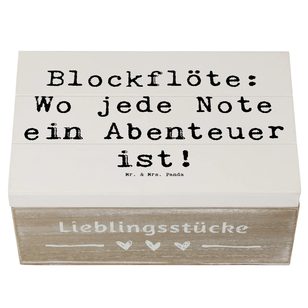 Wooden chest Saying Blockflöte: Wo jede Note ein Abenteuer ist! Erinnerungsbox, Holzkiste, Erinnerungskiste, XXL, Schatzkiste, Geschenkbox, Truhe, Dekokiste, Schatulle, Kiste, Geschenkdose, Aufbewahrungsbox, Instrumente, Geschenke Musiker, Musikliebhaber