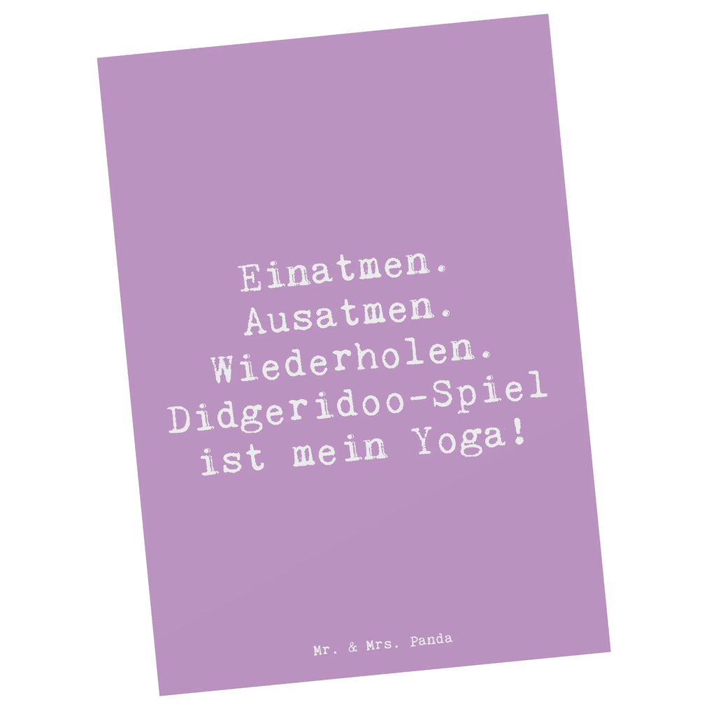 Postkarte Spruch Didgeridoo Yoga Ansichtskarte, Dankeskarte, Karte, Ansichtskarten, Einladungskarten Geburtstag, Einladungskarte, Geburtstagskarte, Einladung Geburtstag, Einladung, Postkarte, Geschenkkarte, Grußkarte, Instrumente, Geschenke Musiker, Musikliebhaber