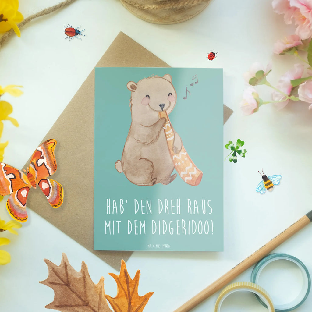 Grußkarte Didgeridoo Dreh Klappkarte, Karte, Einladungskarte, Geburtstagskarte, Grußkarte, Ansichtskarten, Glückwunschkarte, Hochzeitskarte, Instrumente, Geschenke Musiker, Musikliebhaber