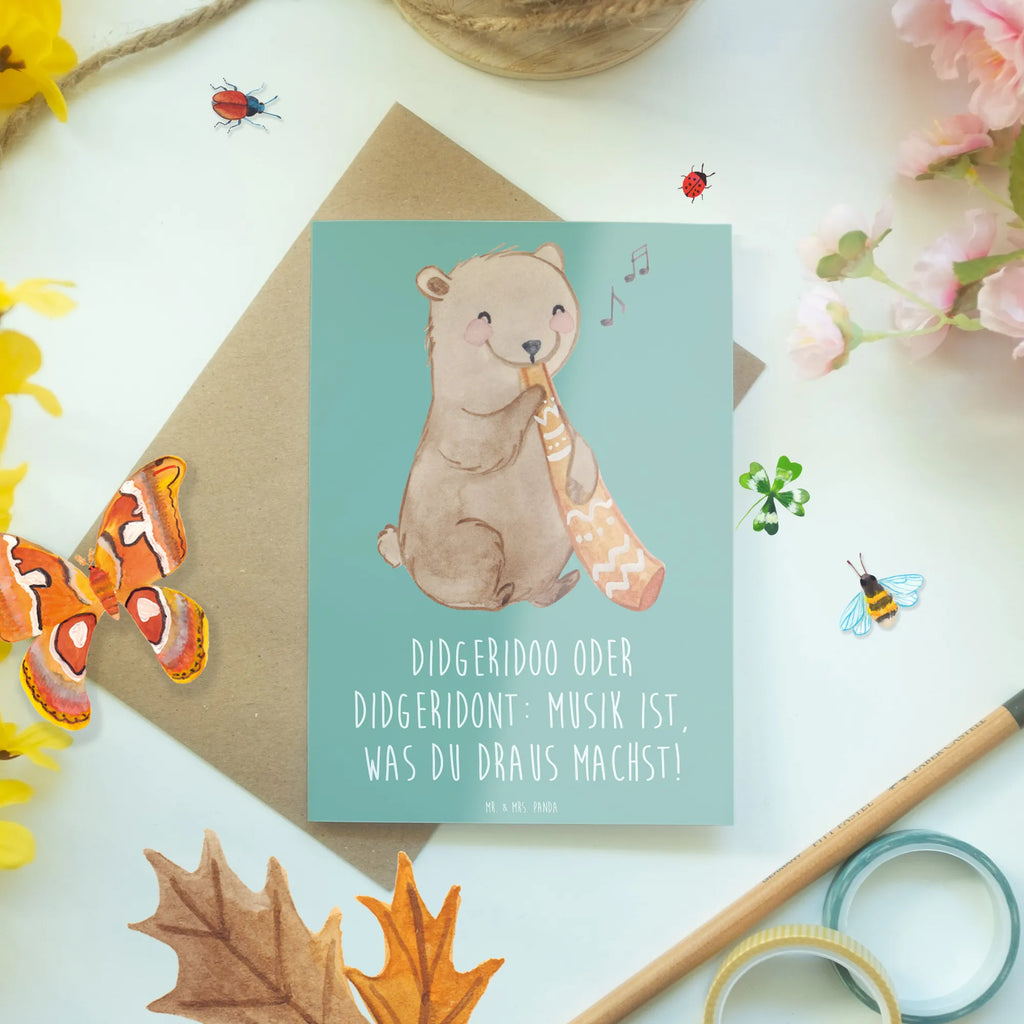 Greetings card Didgeridoo oder Didgeridont: Musik ist, was du draus machst! Ansichtskarten, Glückwunschkarte, Hochzeitskarte, Karte, Klappkarte, Einladungskarte, Geburtstagskarte, Grußkarte, Instrumente, Geschenke Musiker, Musikliebhaber