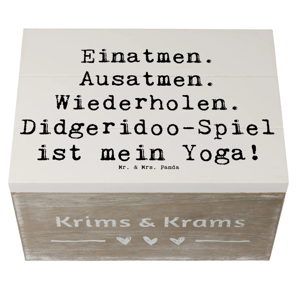Holzkiste Spruch Didgeridoo Yoga Schatulle, Erinnerungsbox, Aufbewahrungsbox, Truhe, Dekokiste, Erinnerungskiste, Schatzkiste, Kiste, Geschenkbox, Holzkiste, Geschenkdose, XXL, Instrumente, Geschenke Musiker, Musikliebhaber
