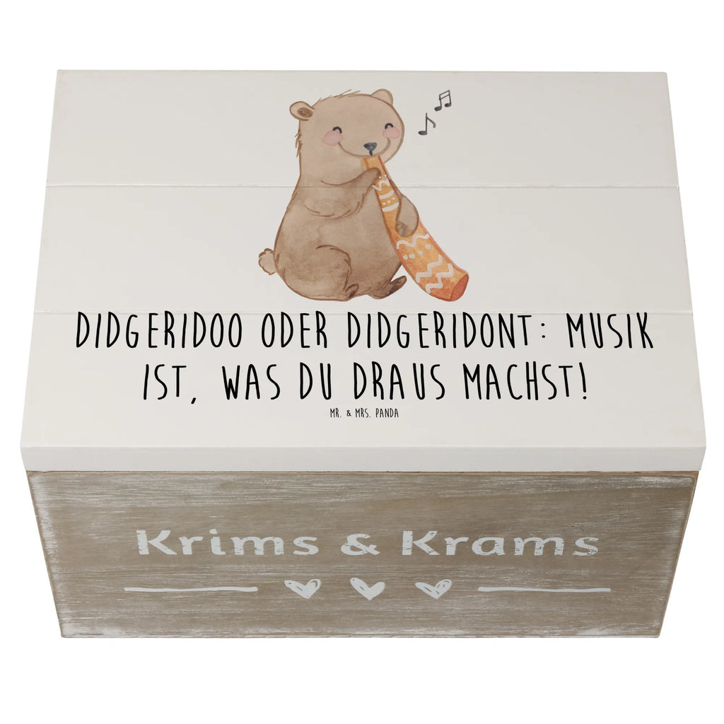 Wooden chest Didgeridoo oder Didgeridont: Musik ist, was du draus machst! Aufbewahrungsbox, Schatzkiste, Holzkiste, Geschenkbox, Dekokiste, Geschenkdose, Erinnerungskiste, Erinnerungsbox, XXL, Truhe, Kiste, Schatulle, Instrumente, Geschenke Musiker, Musikliebhaber