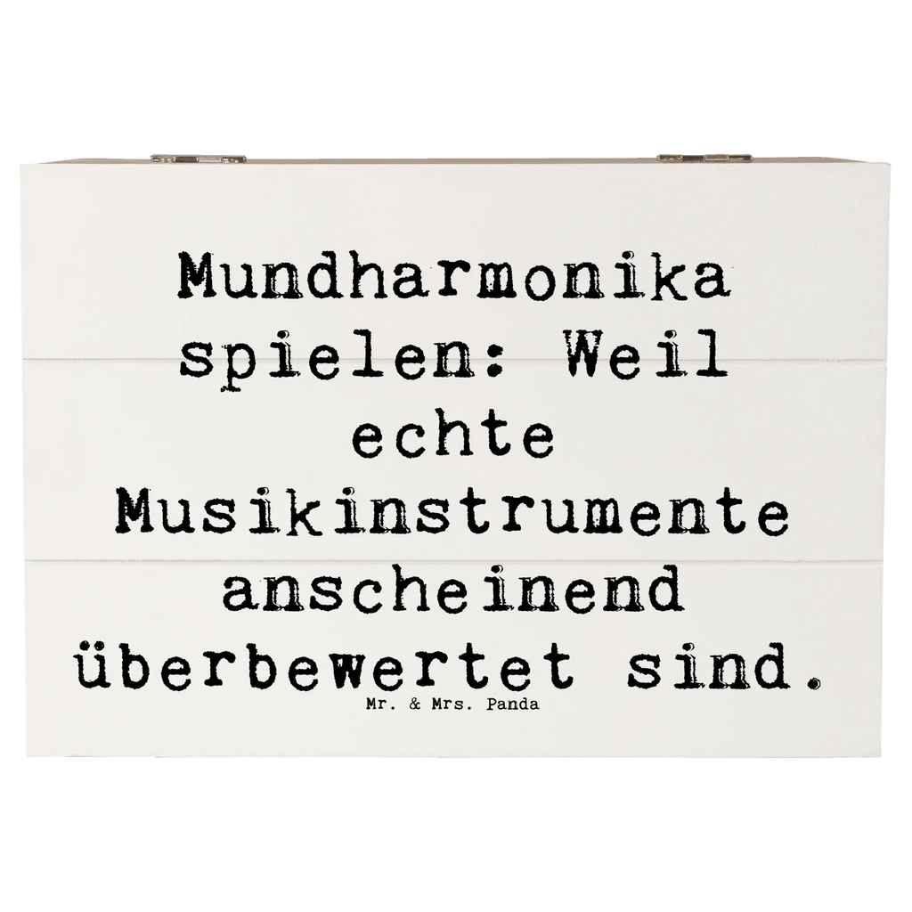 Holzkiste Spruch Mundharmonika spielen: Weil echte Musikinstrumente anscheinend überbewertet sind. Kiste, Geschenkbox, XXL, Holzkiste, Truhe, Geschenkdose, Erinnerungsbox, Dekokiste, Erinnerungskiste, Aufbewahrungsbox, Schatulle, Schatzkiste, Instrumente, Geschenke Musiker, Musikliebhaber