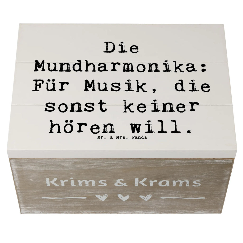 Holzkiste Spruch Musik Mundharmonika Schatulle, Aufbewahrungsbox, Geschenkbox, Erinnerungskiste, Erinnerungsbox, Geschenkdose, Holzkiste, Truhe, XXL, Schatzkiste, Kiste, Dekokiste, Instrumente, Geschenke Musiker, Musikliebhaber