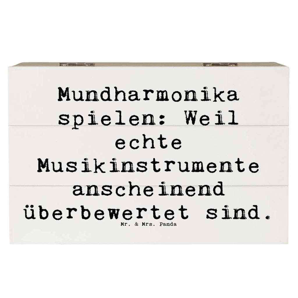 Holzkiste Spruch Mundharmonika spielen: Weil echte Musikinstrumente anscheinend überbewertet sind. Kiste, Geschenkbox, XXL, Holzkiste, Truhe, Geschenkdose, Erinnerungsbox, Dekokiste, Erinnerungskiste, Aufbewahrungsbox, Schatulle, Schatzkiste, Instrumente, Geschenke Musiker, Musikliebhaber
