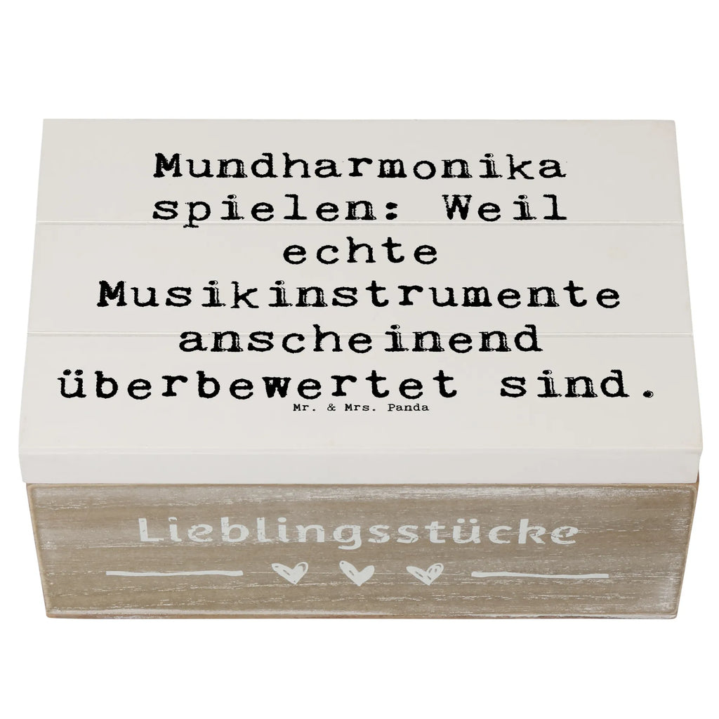 Holzkiste Spruch Mundharmonika spielen: Weil echte Musikinstrumente anscheinend überbewertet sind. Kiste, Geschenkbox, XXL, Holzkiste, Truhe, Geschenkdose, Erinnerungsbox, Dekokiste, Erinnerungskiste, Aufbewahrungsbox, Schatulle, Schatzkiste, Instrumente, Geschenke Musiker, Musikliebhaber