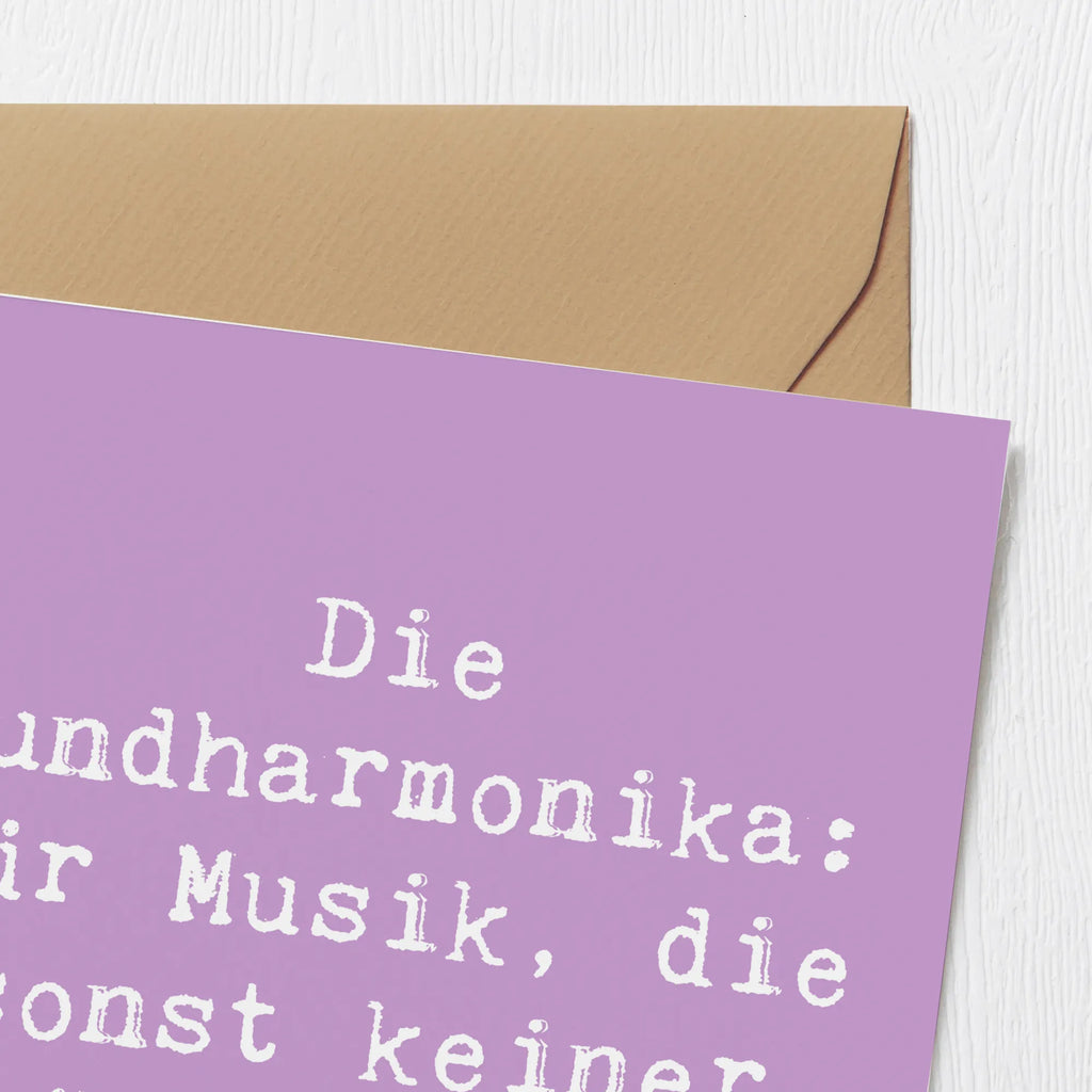 Deluxe Karte Spruch Musik Mundharmonika Glückwunschkarte, Geburtstagskarte, Hochzeitskarte, Einladungskarte, Karte, Klappkarte, Hochwertige Grußkarte, Grußkarte, Hochwertige Klappkarte, Instrumente, Geschenke Musiker, Musikliebhaber