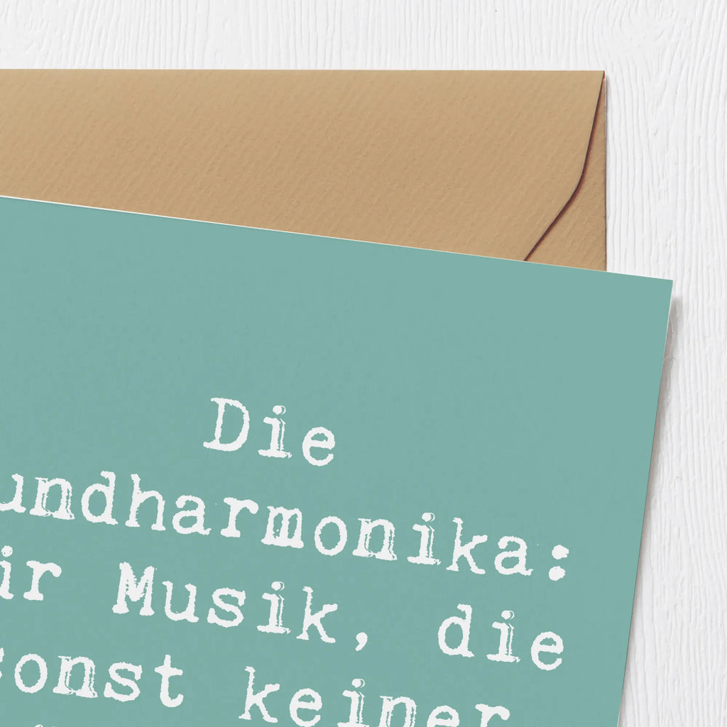 Deluxe Karte Spruch Musik Mundharmonika Glückwunschkarte, Geburtstagskarte, Hochzeitskarte, Einladungskarte, Karte, Klappkarte, Hochwertige Grußkarte, Grußkarte, Hochwertige Klappkarte, Instrumente, Geschenke Musiker, Musikliebhaber