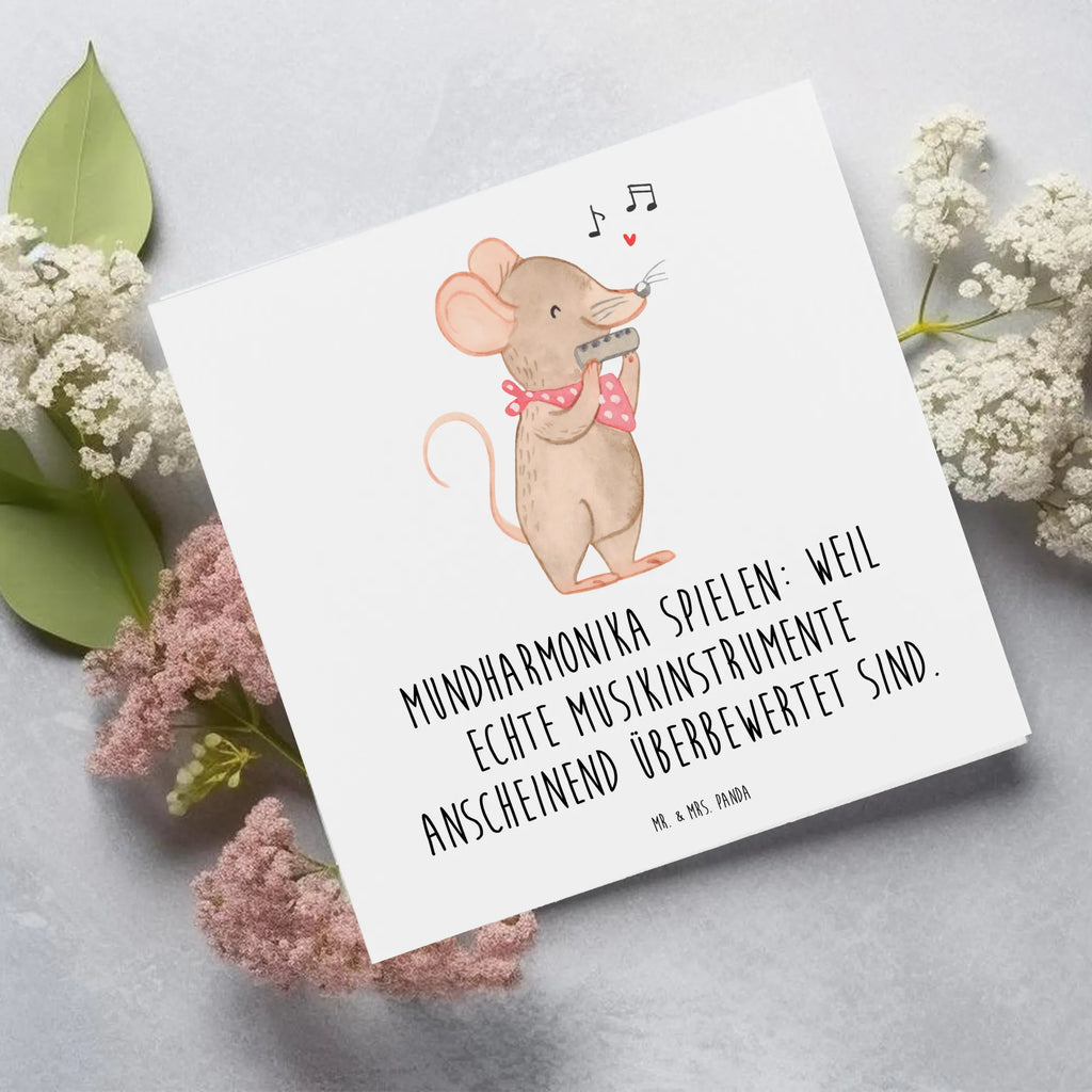 Deluxe Karte Mundharmonika spielen: Weil echte Musikinstrumente anscheinend überbewertet sind. Geburtstagskarte, Grußkarte, Klappkarte, Hochzeitskarte, Hochwertige Grußkarte, Karte, Hochwertige Klappkarte, Glückwunschkarte, Einladungskarte, Instrumente, Geschenke Musiker, Musikliebhaber