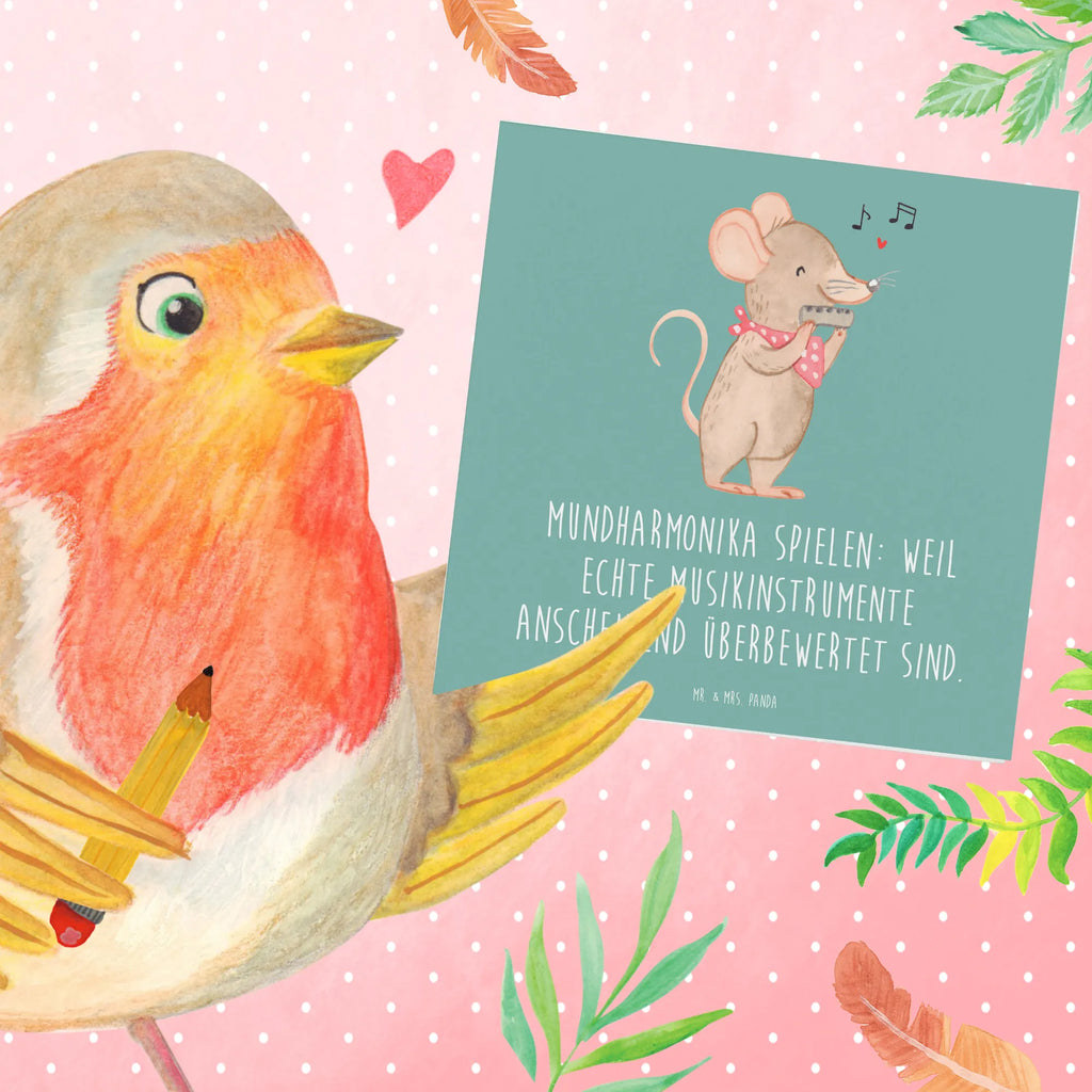 Deluxe Karte Mundharmonika spielen: Weil echte Musikinstrumente anscheinend überbewertet sind. Geburtstagskarte, Grußkarte, Klappkarte, Hochzeitskarte, Hochwertige Grußkarte, Karte, Hochwertige Klappkarte, Glückwunschkarte, Einladungskarte, Instrumente, Geschenke Musiker, Musikliebhaber