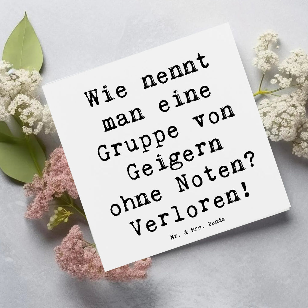 Deluxe Card Saying Wie nennt man eine Gruppe von Geigern ohne Noten? Verloren! Einladungskarte, Karte, Klappkarte, Geburtstagskarte, Hochzeitskarte, Grußkarte, Hochwertige Klappkarte, Glückwunschkarte, Hochwertige Grußkarte, Instrumente, Geschenke Musiker, Musikliebhaber